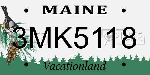 3MK5118 Maine License Plate