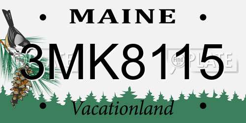 3MK8115 Maine License Plate