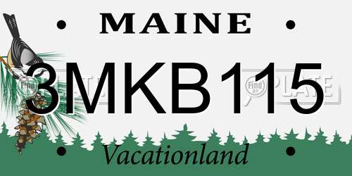 3MKB115 Maine License Plate