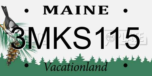 3MKS115 Maine License Plate