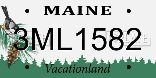 3ML1582 Maine License Plate