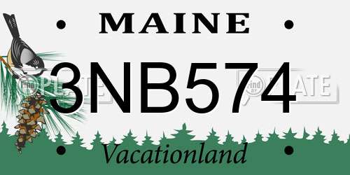 3NB574 Maine License Plate