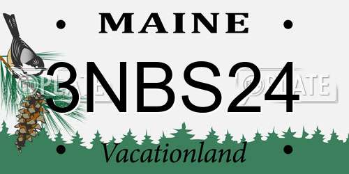 3NBS24 Maine License Plate