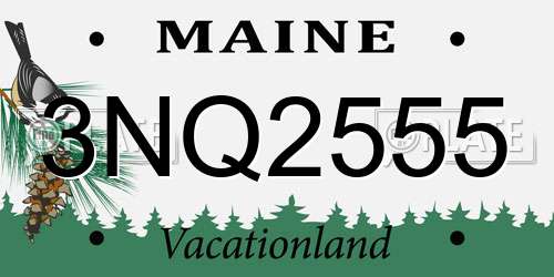 3NQ2555 Maine License Plate