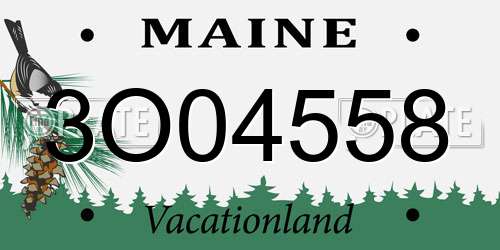 3O04558 Maine License Plate
