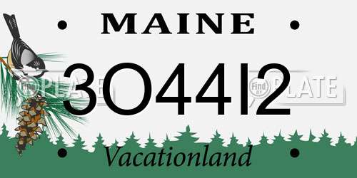 3O44I2 Maine License Plate