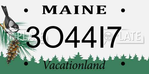 3O44I7 Maine License Plate