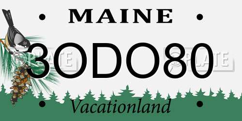 3ODO80 Maine License Plate
