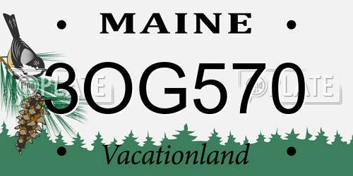 3OG570 Maine License Plate