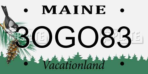 3OGO83 Maine License Plate