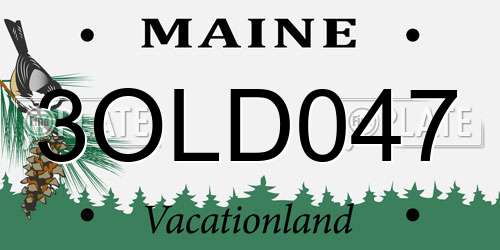 3OLD047 Maine License Plate