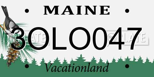 3OLO047 Maine License Plate