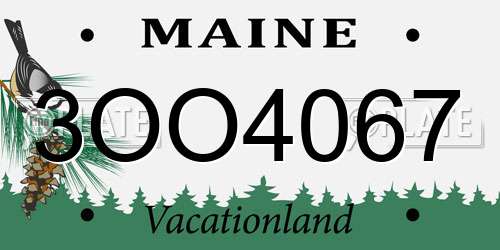 3OO4067 Maine License Plate