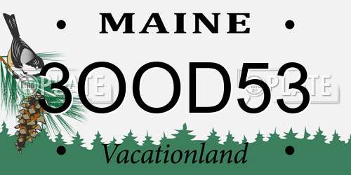 3OOD53 Maine License Plate