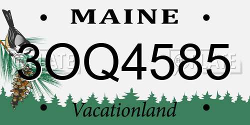 3OQ4585 Maine License Plate