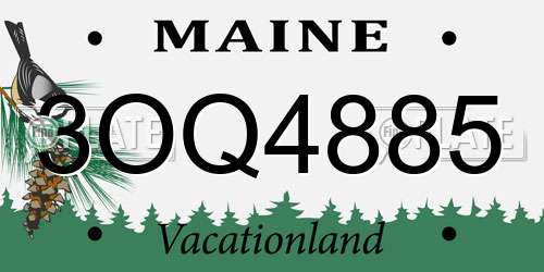 3OQ4885 Maine License Plate