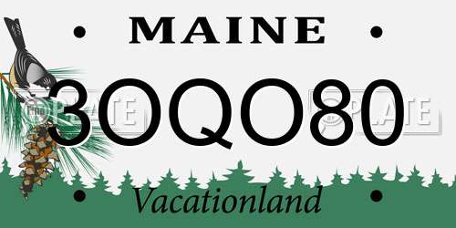 3OQO80 Maine License Plate