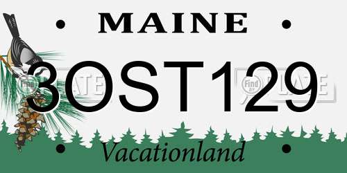 3OST129 Maine License Plate
