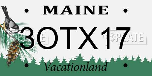 3OTX17 Maine License Plate