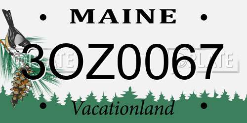 3OZ0067 Maine License Plate