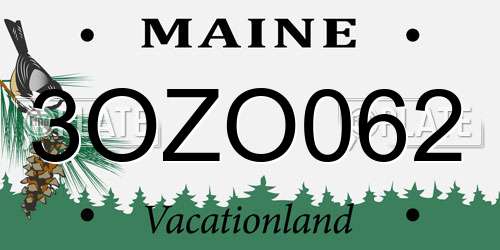 3OZO062 Maine License Plate