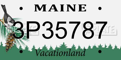3P35787 Maine License Plate