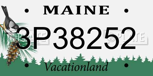 3P38252 Maine License Plate