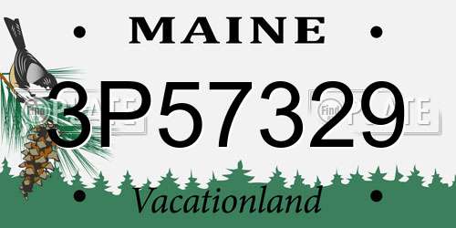 3P57329 Maine License Plate