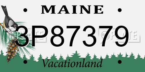 3P87379 Maine License Plate
