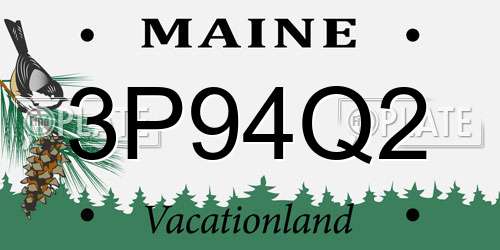 3P94Q2 Maine License Plate