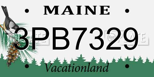 3PB7329 Maine License Plate