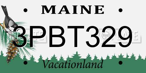 3PBT329 Maine License Plate