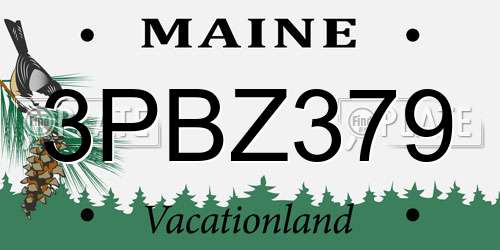 3PBZ379 Maine License Plate