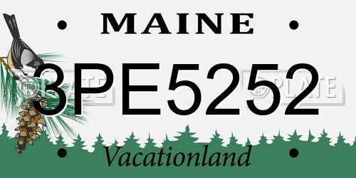3PE5252 Maine License Plate