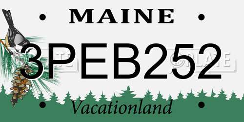 3PEB252 Maine License Plate