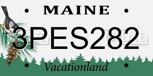 3PES282 Maine License Plate