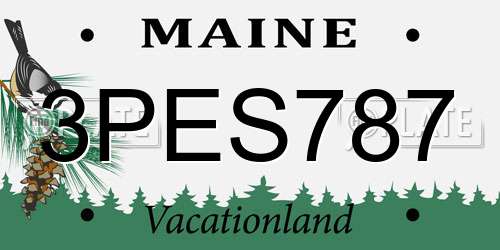 3PES787 Maine License Plate