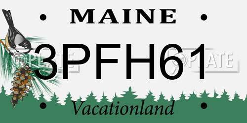 3PFH61 Maine License Plate