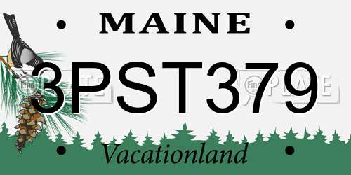 3PST379 Maine License Plate