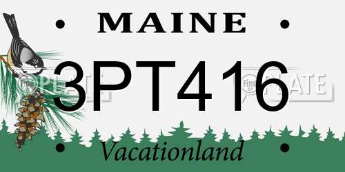 3PT416 Maine License Plate