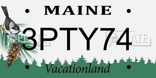 3PTY74 Maine License Plate
