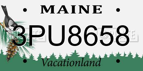3PU8658 Maine License Plate