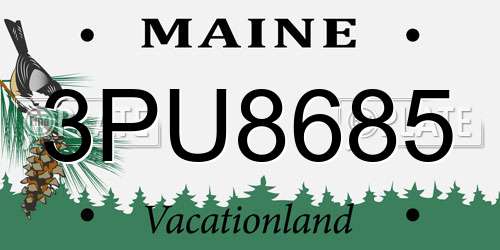 3PU8685 Maine License Plate
