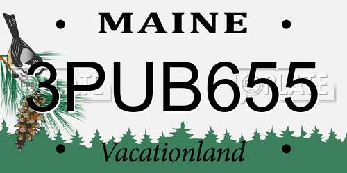 3PUB655 Maine License Plate