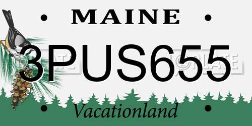 3PUS655 Maine License Plate