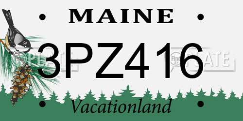 3PZ416 Maine License Plate