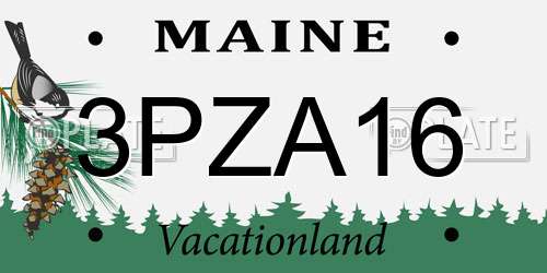 3PZA16 Maine License Plate