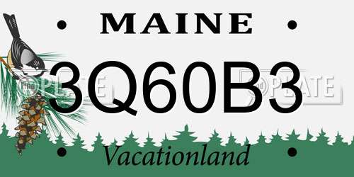3Q60B3 Maine License Plate