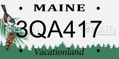 3QA417 Maine License Plate