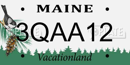 3QAA12 Maine License Plate